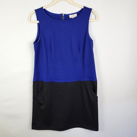 LOFT 2 Toned Dress with Pockets - Picture 1 of 4